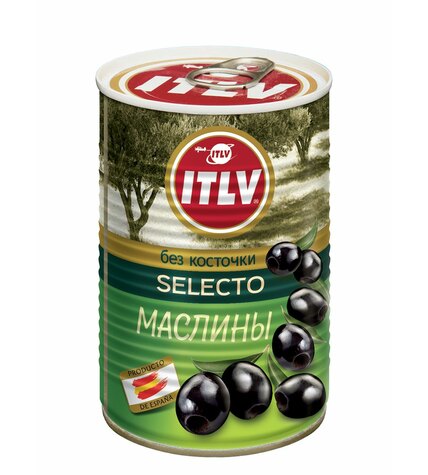 Маслины ITLV Selecto черные без косточки 425 г