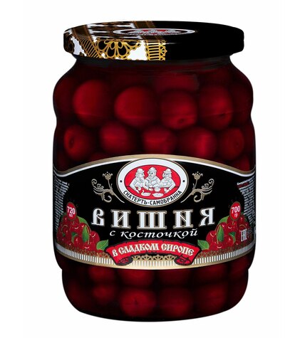Вишня Скатерть-Самобранка с косточкой в сладком сиропе 720 г