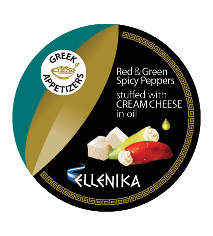 Перчики Ellenika острые фаршированные сливочным сыром 250 г