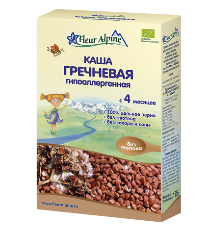 Каша Fleur Alpine Organic гречневая безмолочная с 4 месяцев