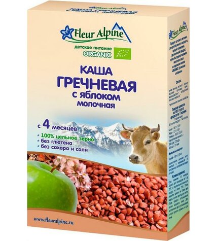 Каша Fleur Alpine гречневая с яблоком без глютена с 4 месяцев