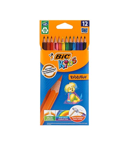 Карандаши Bic Evolution цветные 12 цветов