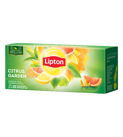 Чай зеленый Lipton Citrus Garden в пакетиках 1,4 г х 25 шт