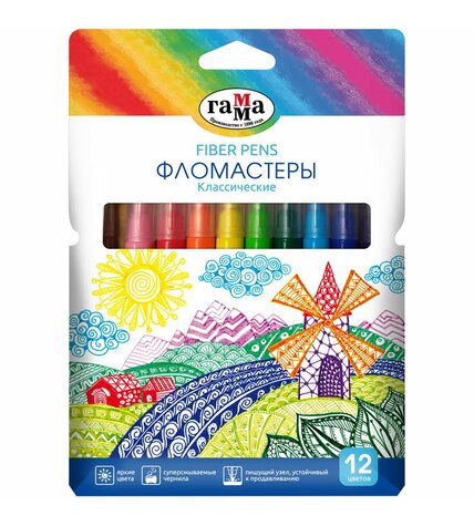 Фломастеры Гамма Классика 12 цветов