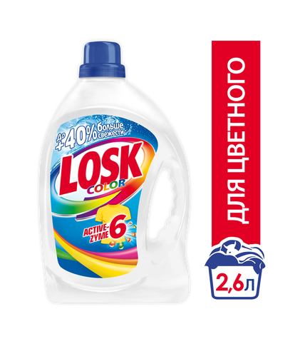 Гель для стирки Losk Color для всех типов стирки для цветного белья 2,6 л