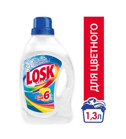 Гель для стирки Losk Color для всех типов стирки для цветного белья 1,3 л