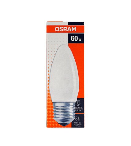 Лампа Osram Е27 60W свеча матовая