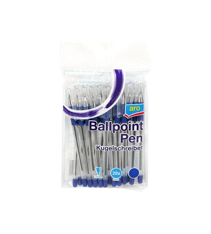 Ручки Aro шариковые синий 20 шт
