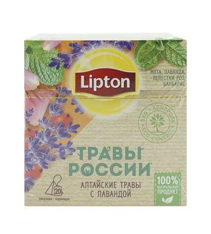 Травяной чай Lipton Травы России алтайские травы с лавандой в пирамидках 1 г х 20 шт