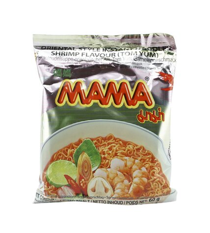 Лапша Мама быстрого приготовления Том Ям со вкусом креветки брикет 60 г