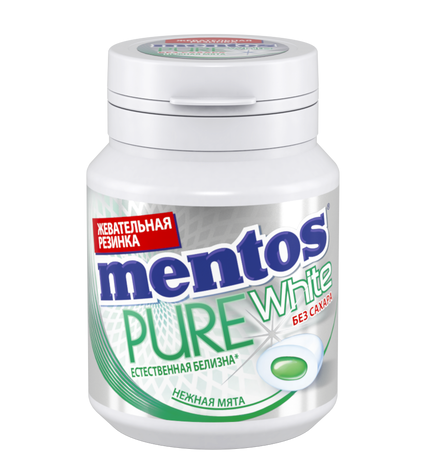 Жевательная резинка Mentos Pure white Нежная мята 54 г
