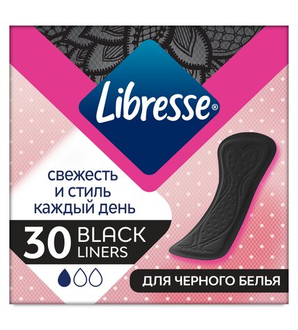 Прокладки Libresse Dailyfresh Black Normal ежедневные 30 шт