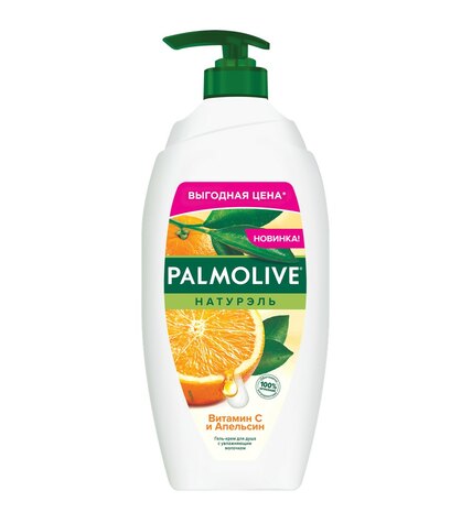 Гель-крем для душа Palmolive Натурэль Витамин C и Апельсин женский с увлажняющим молочком 750 мл