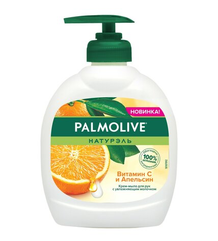 Жидкое крем-мыло Palmolive Натурэль Витамин C и Апельсин для рук с увлажняющим молочком 300 мл