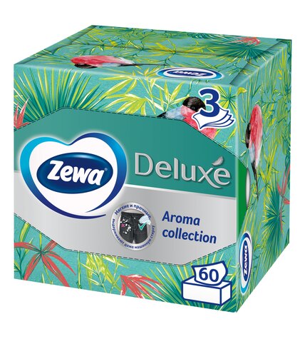 Салфетки Zewa Deluxe Арома коллекция косметические 3-слойные 60 шт