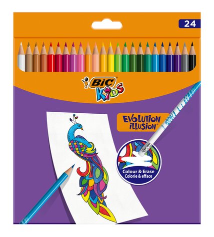Карандаши цветные Bic Kids Evolution illusion 2,8 мм 24 цвета