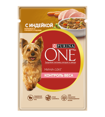 Корм Purina для собак с индейкой морковью и горохом в подливе 85 г 