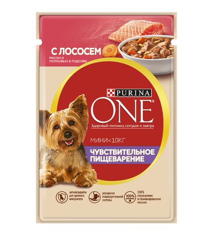 Корм Purina для собак с лососем рисом и морковью в подливе 85 г 