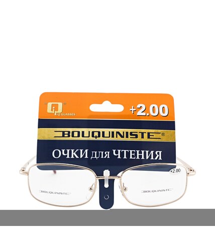 Комплект Bouquiniste 4 в 1 очки корригирующие для чтения +2,0 + футляр + салфетка из микрофибры + шнурок