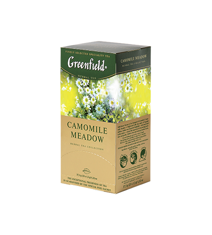 Травяной чай Greenfield Camomile Meadow с ромашкой, шиповником, мелиссой и ароматом личи пакетированный