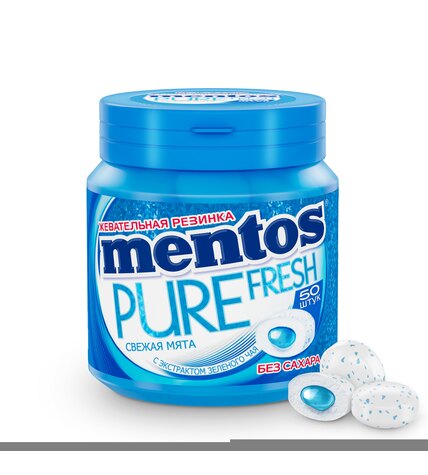 Жевательная резинка Mentos Pure Fresh Свежая мята 100 г