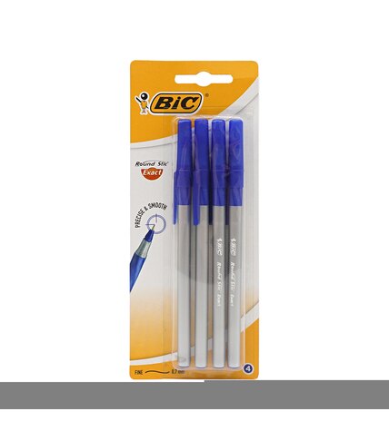 Ручка шариковая BIC Round Stic Exact синяя 4 шт