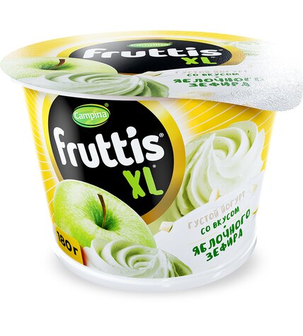Йогурт Fruttis XL яблочный зефир 4,3% 180 г