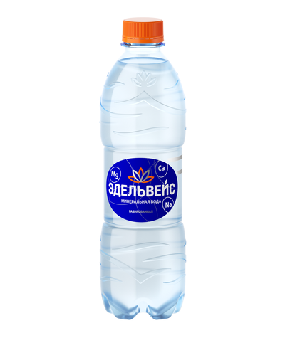 Вода минеральная Эдельвейс газированная 0,5 л