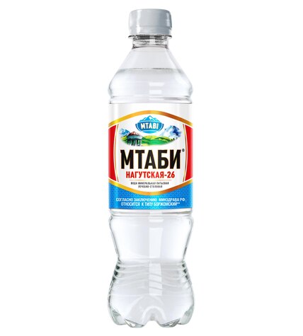 Вода питьевая Mtabi Нагутская-26 минеральная газированная 0,5 л
