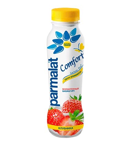 Биойогурт Parmalat Comfort питьевой безлактозный клубника 290 г