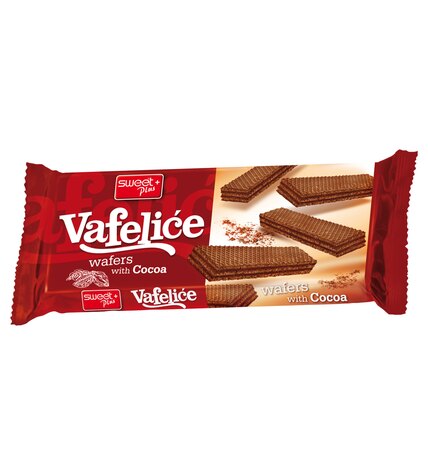 Вафли Sweet + Plus Vafelice wafers with cocoa шоколадные 170 г