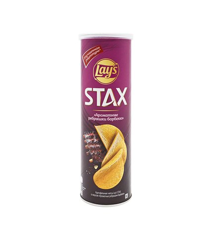 Чипсы картофельные Lay's Stax ребрышки барбекю 140 г