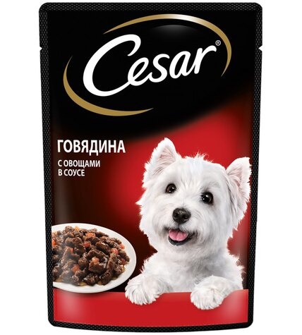 Корм Cesar для собак всех пород с говядиной и овощами 85 г
