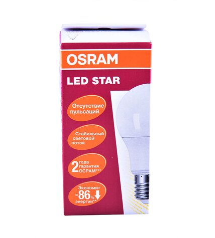 Лампа светодиодная Osram LED А60 Е27 7W груша теплый свет
