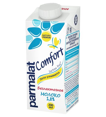 Молоко Parmalat Comfort Безлактозное ультрапастеризованное 1,8% 200 мл