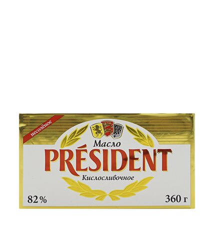 Сливочное масло President 82% бзмж 360 г