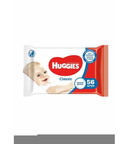 Салфетки Huggies Classic влажные очищающие 56 шт