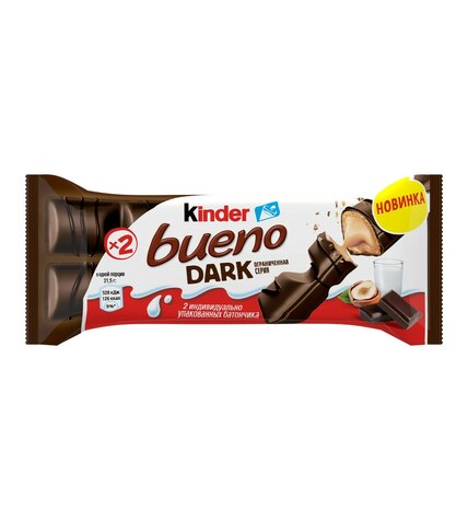 Вафли Kinder Bueno в темном шоколаде 43 г
