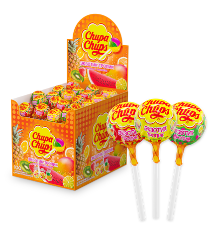 Карамель Chupa Chups Экзотик тропик 12 г х 100 шт