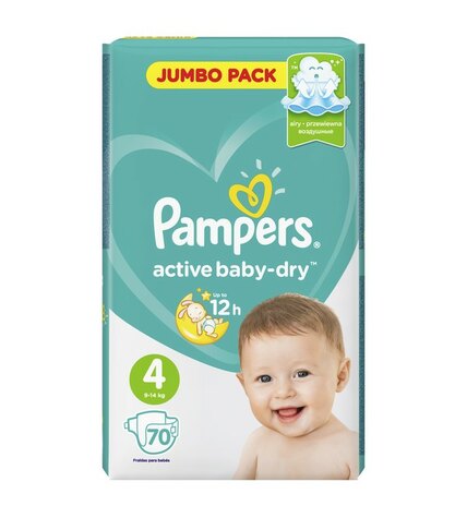 Подгузники Pampers Active Baby Maxi 4 (9-14 кг) 70 штук