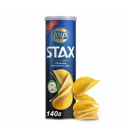 Чипсы картофельные Lay's Stax сметана и лук 140 г