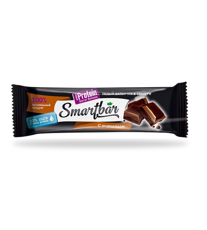 Батончик Smart bar Двойной шоколад в темной глазури протеиновый 40 г