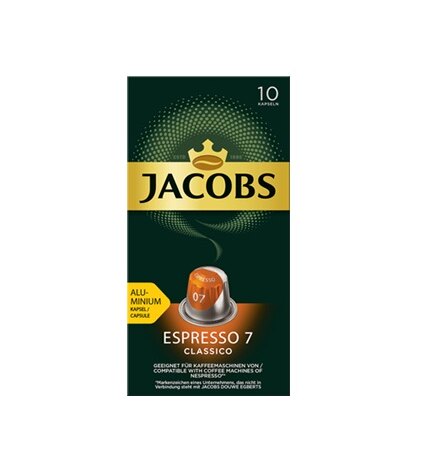 Кофе Jacobs Espresso 7 Classico молотый в капсулах 52 г х 10 шт