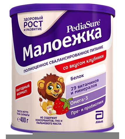 Смесь PediaSure молочная малоежка со вкусом клубники с 18 месяцев 850 г