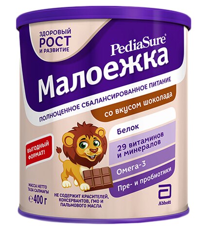 Смесь PediaSure молочная малоежка со вкусом шоколада с 18 месяцев 850 г