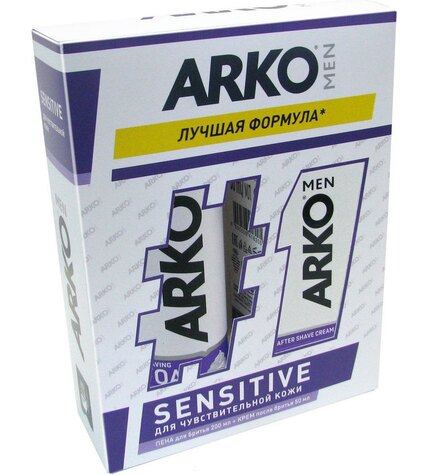 Подарочный набор Arko Sensitive (Пена для бритья Arko Men Sensitive Для чувствительной кожи 200 мл + Крем после бритья Arko Men для Чувствительной кожи 150 мл)