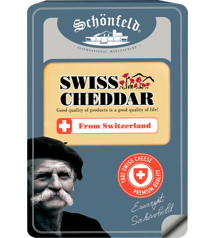 Сыр полутвердый Schonfeld Swiss Cheddar 53% 125 г