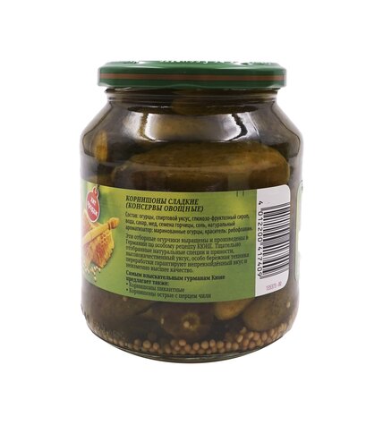 Корнишоны Kühne сладкие медово-пряные купить