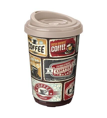 Термостакан Phibo с декором 400 мл в ассортименте купить в Москве