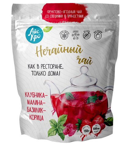 Замороженная смесь фруктов и ягод Айскро Нечайный чай малина-клубника-корица 150 г